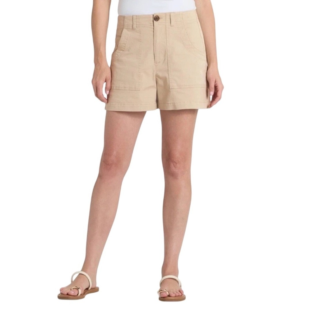 Universal Thread Women's Khaki High Rise Utility Chino Shorts Size 8